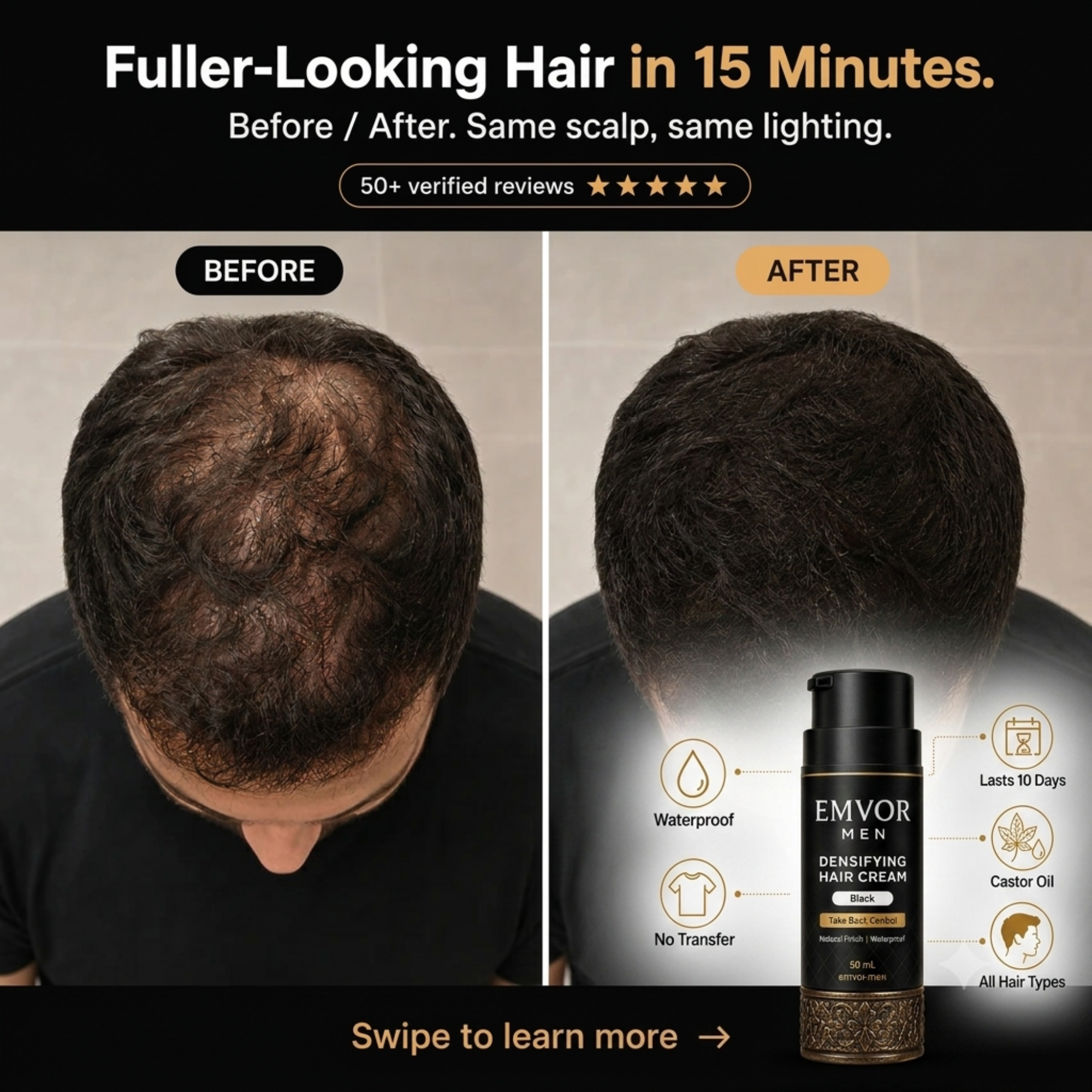 Densifying hair cream